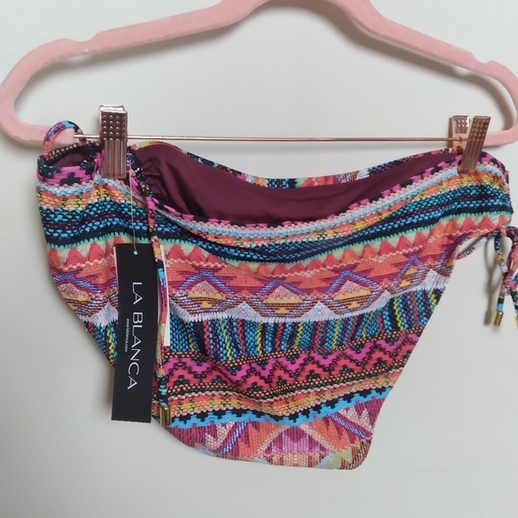 La Blanca Multicolor Aztec Print Side Tie Bikini Bottoms Size 14 New with Tags - Picture 2 of 10
